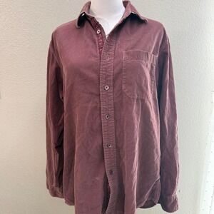 Brown corduroy button‎ down shirt